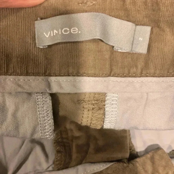 Vince Corduroy Cropped Classic Chino Tan Pant - Picture 8 of 9